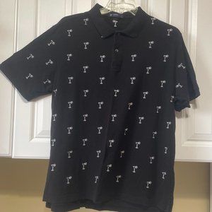 Cremieux Classics Men’s Black Fun Theme Polo Short Sleeve Shirt. Size : XL